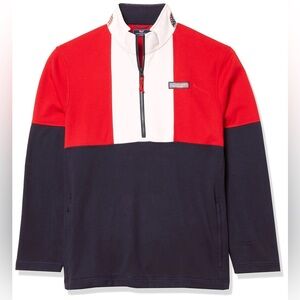 NWT Vineyard Vines Men's USA America Colorblock Mockneck Pullover 2XL